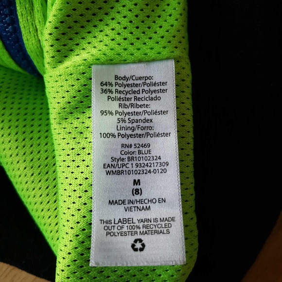 Youth Boys Russell‎ Blue Windbreaker Jacket M (8) Hooded Zip Pockets Lightweight - Picture 4 of 7